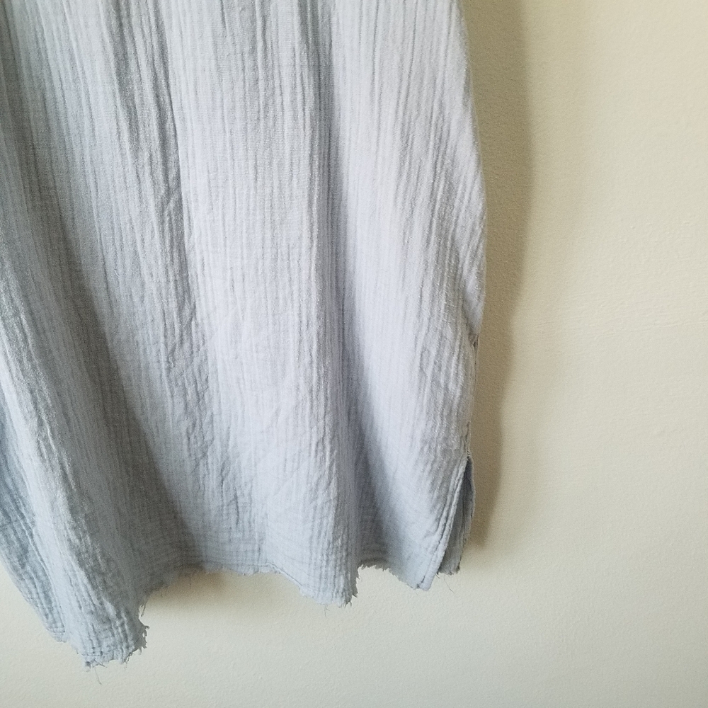Stark X 100% Cotton Gauze Blue Sleeveless Oversized Tunic Top Size Small - Picture 7 of 13